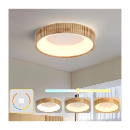 Brilagi - Plafonieră LED FALCON WOOD MODERN, 30W/230V, Ø 45 cm, finisaj lemn
