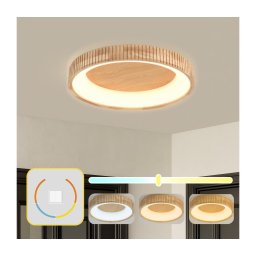 Brilagi - Plafonieră LED FALCON WOOD MODERN, 40 W, 230 V, Ø 60 cm, lemn