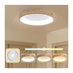 Brilagi - Plafonieră LED FALCON WOOD MODERN, 40W, 230V, Ø 60 cm, cu finisaj lemn