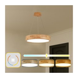 Brilagi -LED Lustră suspendată pe cablu FALCON WOOD LED/30W/230V 3000/4000/6000K 45 cm lemn