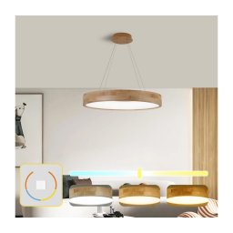 Brilagi - Lustră LED suspendată pe cablu FALCON WOOD, LED/40W/230V, 3000/4000/6000K, 60 cm, lemn