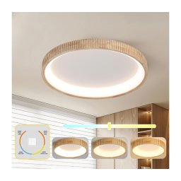 Brilagi - Plafonieră LED FALCON WOOD MODERN, 60 W, 230 V, Ø 80 cm, lemn