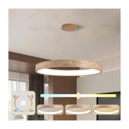 Brilagi - Lustră suspendată pe cablu FALCON WOOD LED/60W/230V 3000/4000/6000K 80 cm din lemn