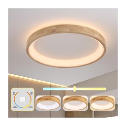Brilagi-LED Plafonieră LED FALCON WOOD, 60W, 230V, 3000/4000/6000K, 80 cm, lemn