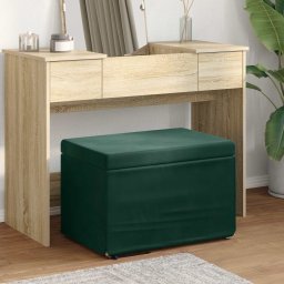 Taburet Verde închis Catifea si lemn stratificat GartenMobel Dekor