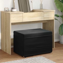 Taburet Negru 61 x 41 x 40 cm Catifea si lemn stratificat GartenMobel Dekor