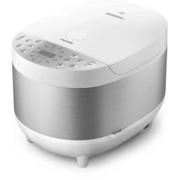 Multicooker cu gatire sub presiune Philips HD4713/40, 2000W, capacitate 5l, 60 programe presetate, control temperatura, sistem de incalzire 3D, mentinere la cald, aplicatie cu retete NutriU, Alb