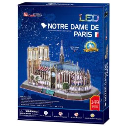 Puzzle 3D Cubic Fun LED - Notre Dame, 149 piese