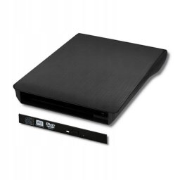 Qoltec , buzunar pentru unitate optica CD / DVD SATA , USB 2.0, 12,7 mm, cablu incorporat