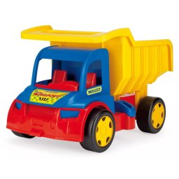 Basculanta Gigant Truck - Wader, 55 cm, varsta intre 3-5 ani, Albastru-Rosu-Galben