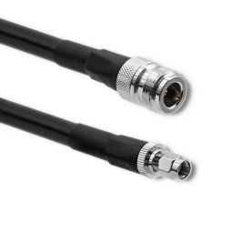 Cablu coaxial LMR400, QOLTEC, N feminin / RP-SMA masculin, 5m, Negru