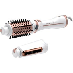 Perie rotativa cu aer cald Rowenta Brush Activ Ultimate Care CF9720F0, tehnologie Careful Heat, invelis quart ceramic si tehnologie Ionic Booster, design compact si ergonomic, 3 trepte de temperatura/viteza, concentrator pentru pre-uscare, Alb
