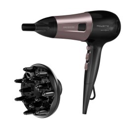 Uscator de par Rowenta Powerline CV5940FO, 2100 W, 3 trepte temperatura, 2 viteze, jet de aer rece, Negru-Roz Violet