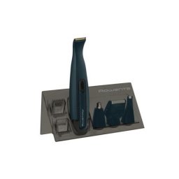 Aparat de tuns barba Rowenta Nomad TN3651F0, lame invelis titan, rezistent la apa, accesoriu pentru ras, baza de depozitare, Albastru