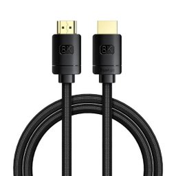 CABLU video Baseus High Definition, HDMI(T) la HDMI(T), versiunea 2.1, rezolutie maxima 8K UHD (7680 x 4320) la 60 Hz, conectori auriti, 3m, negru "CAKGQ-L01" - 6953156204171