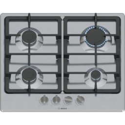 Plita incorporabila Bosch PGP6B5K90, Gaz, 4 arzatoare, Gratar fonta, 60 cm, Inox