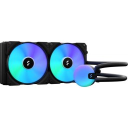 Cooler CPU Fractal Design Lumen S28 v2, Racire cu apa, RGB, 2 ventilatoare, Negru, FD-W-L1-S2812