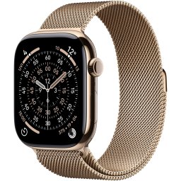 Apple Watch 11 GPS + Cellular, Carcasa Gold Titanium 46mm, Gold Milanese Loop - M/L