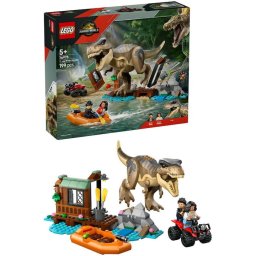 Jucarie LEGO® Jurassic World, Evadare pe rau din calea unui T. rex 76975, 199 piese, 5 ani+