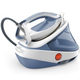 Statie de calcat cu boiler de inalta presiune Tefal Pro Express Ultimate GV9710E0, 3000W, 7.6 bari, jet de abur 580 g/min, abur variabil 0-155 g/min, capacitate rezervor 1.2 l, abur vertical, talpa Durilium Airglide Autoclean Ultra Thin, Albastru