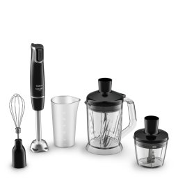 Mixer vertical Tefal InfinyForce HB94L830, 1000 W, 5 accesorii, pahar de masurat 800ml, capacitate tocator 500ml, Tehnologia Powelix, inox, Negru