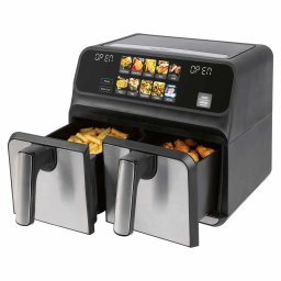 Friteuza dubla cu aer cald Proficook, PC-FR1287H, fara ulei, capacitate 8 litri, 9 programe automate, temperatura ajustabila individual 50-200°C, incalzire rapida, timer, semnal acustic, senzor touch, protectie supraincalzire, usor de curatat, Negru