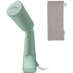 Aparat de calcat vertical portabil Philips STH5010/70 Seria 5000, 1300W, debit de abur 24 g/min, rezervor de apa 120 ml, cap reglabil pentru calcare verticala si orizontala, saculet depozitare, Verde