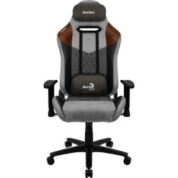 Scaun gaming Duke 180º, Aerocool, 125-135 cm, Piele ecologica, Gri