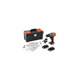 Masina de gaurit/surubelnita pe acumulator BLACK+DECKER BCD383D2TA, 18V ​, 2A, Negru-portocaliu