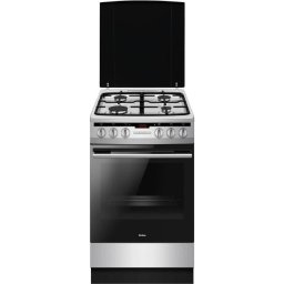Aragaz Amica 57GEH3.33HZpTaDA(Xx) Pizza, plita 4 arzatoare pe gaz, cuptor electric, 65 L, clasa A, latime 50 cm, Inox
