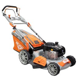 Masina de tuns iarba, pe benzina, Ruris RX333S, 3 CP, 140 CC, latime de lucru 46 cm, inaltime taiere 25-75 mm, sac colector 65 litri, Gri-Portocaliu