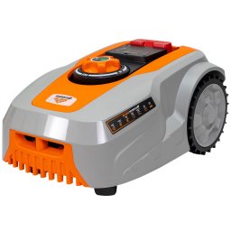 Robot de tuns gazon/iarba Ruris RXR1550, 20 V 5.0 Ah, latime taiere 18 cm, inaltime taiere 20 - 60 mm, unghi de urcare maxim 20 grade, conectivitate Bluetooth si Wifi, motor fara perii, Gri-Portocaliu