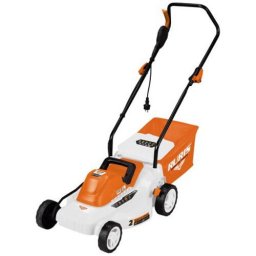 Masina de tuns gazon/iarba electrica Ruris RXE1500, putere 1500 W, latime taiere 37 cm, inaltime taiere 25 - 75 mm, 3 trepte de taiere, sac colector 35 l, Alb-Portocaliu