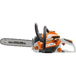 Drujba (motofierastrau) cu lant pe benzina Ruris RM350, 2 CP, 35 CC, 2 timpi, pornire manuala, 35 cm lungime sina, 410 ml benzina, 3/8 1.3 tip lant