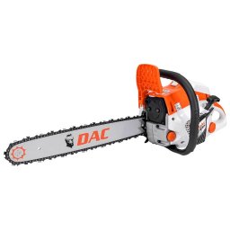 Drujba (motofierastrau) cu lant pe benzina Ruris DAC 501RS, Putere 3.6 CP, 49.3 CC, Motor 2 timpi, Lungime sina 45 cm, Alb-portocaliu