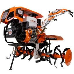Motosapa Ruris 1300KS, 13 CP, roti cauciuc, plug reversibil,roti metalice, 750-1250 mm, Portocaliu-Negru