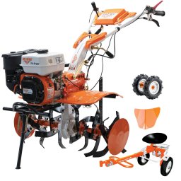 Motocultor RURIS 731ACC2, 7 CP, 208 CC, 4 timpi, 3 viteze, 830 mm latime lucru, 340 mm adancime lucru, 3.6 l benzina, roti cauciuc, rarita, accesoriu tractat