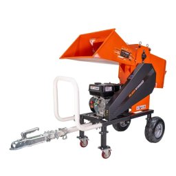 Tocator de crengi Ruris STB800 cu motor 9 CP, 212 cmc, 6 cutite, diametru taiere 80 mm, capacitate 4 mc pe ora, Alb-Negru, Portocaliu