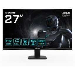 Monitor gaming curbat Gigabite GS27FC2, 68,6 cm (27 inci), FullHD, VA, curbat, HDR-Ready, panou 240Hz, Negru