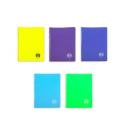 Set 5 Caiete A5 cu spira, 96 file, velin, coperta PP, Atinge Excelenta, Daco