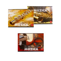 Pachet 2+1 Gratis: Caiet muzica, 24 file, Pigna