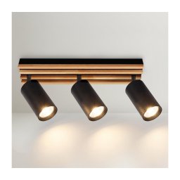 Brilagi - Lampă spot SELE WOOD 3xGU10/30W/230V negru/lemn