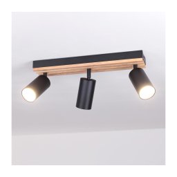 Brilagi - Lampă spot SELE WOOD ACOUSTIC 3xGU10/30W/230V negru/lemn