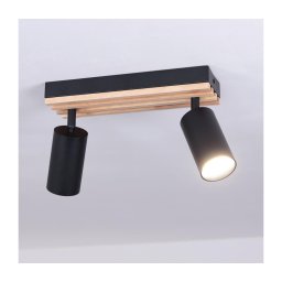 Brilagi - Lampă spot SELE WOOD ACOUSTIC 2xGU10/30W/230V negru/lemn
