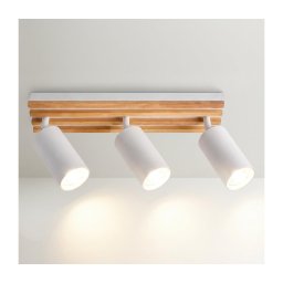 Brilagi - Spot aplicat SELE WOOD 3xGU10/30W/230V alb/lemn