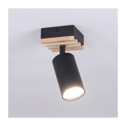 Spot SELE WOOD ACOUSTIC 1xGU10/30W/230V negru/lemn - Brilagi