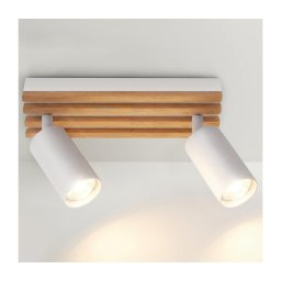 Brilagi - Lampă spot SELE WOOD 2xGU10/30W/230V alb/lemn