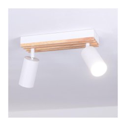 Brilagi - Lampă spot SELE WOOD ACOUSTIC 2xGU10/30W/230V alb/lemn