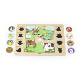 Puzzle gaseste si potriveste, ferma, viga