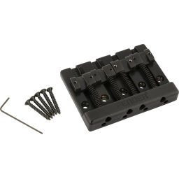 Fender HiMass 4-String Bass Bridge Assembly With Zinc Saddles Black